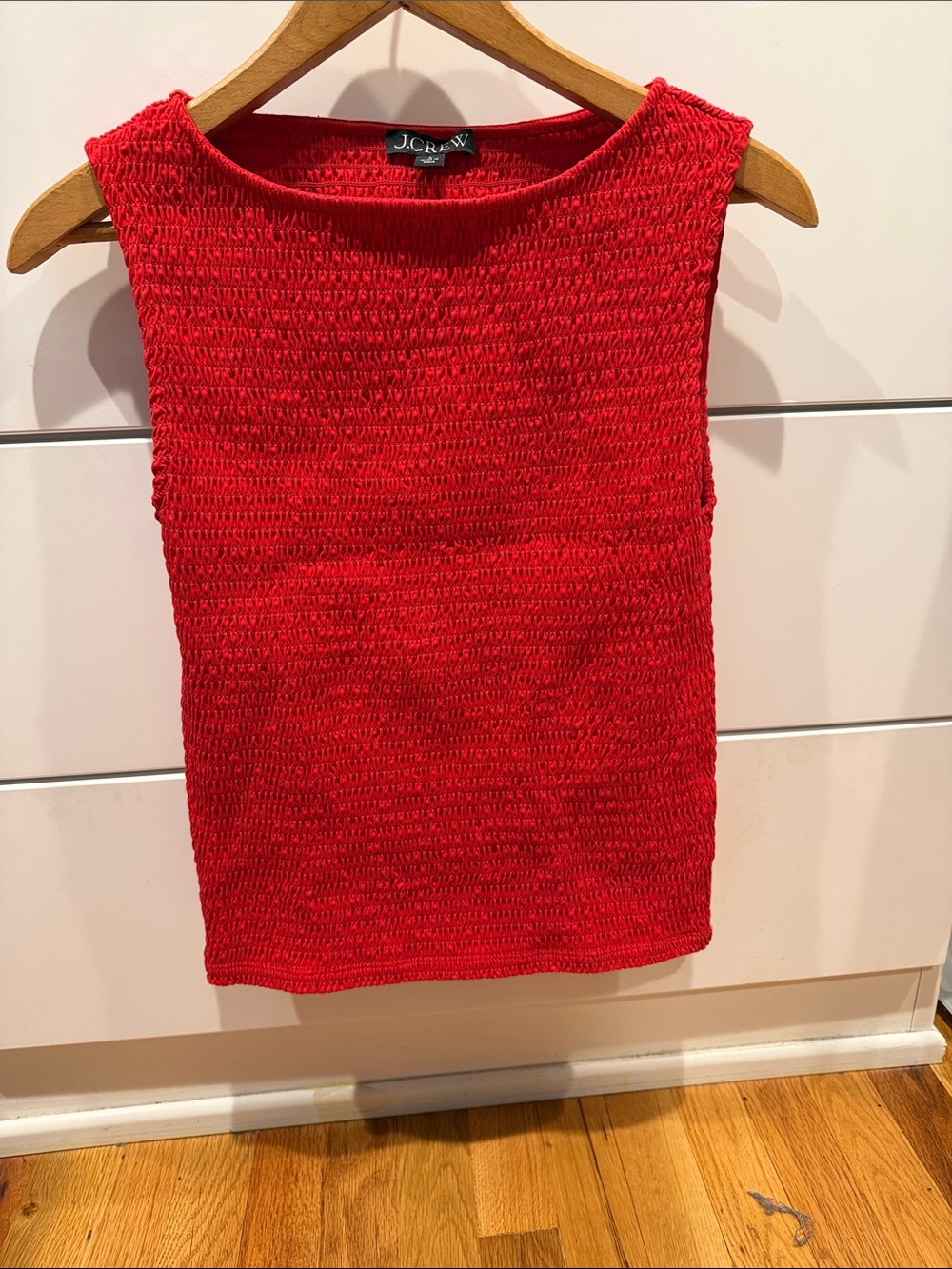 J. Crew Bright Red Textured Knit Tank